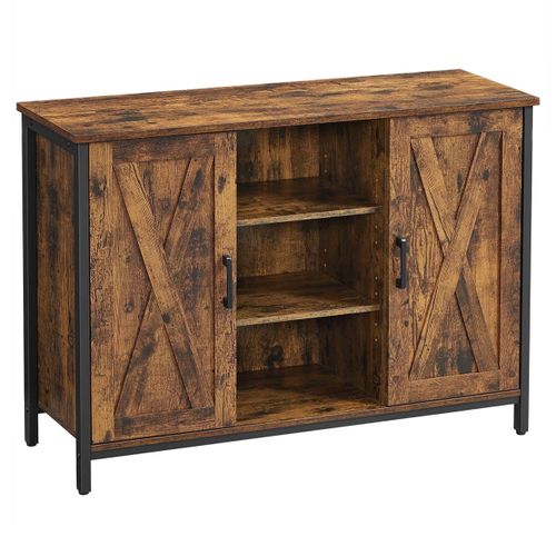 Buffet Meuble De Rangement 100 X 35 X 70 Cm Placards Et Étagères Portes Façon Grange