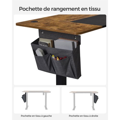 Bureau Assis Debout Électrique 60 X 120 X (72-120) Cm Table Réglable En Hauteur Mémoi