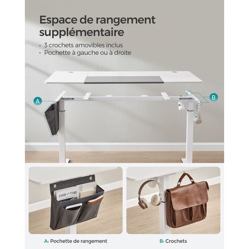 Bureau Assis Debout Électrique 70 X 160 X (72-120) Cm Table Réglable En Hauteur
