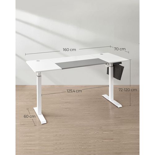 Bureau Assis Debout Électrique 70 X 160 X (72-120) Cm Table Réglable En Hauteur