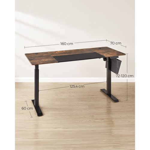 Bureau Assis Debout Électrique 70 X 160 Cm Table Réglable En Hauteur Mémoire 4 Hauteu