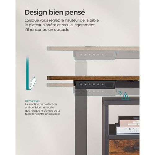 Bureau Assis Debout Électrique 70 X 160 Cm Table Réglable En Hauteur Mémoire 4 Hauteu