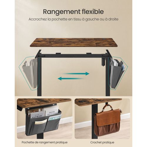 Bureau Électrique Assis-debout Bureau Réglable En Hauteur 60 X 120 X (72-120) Cm