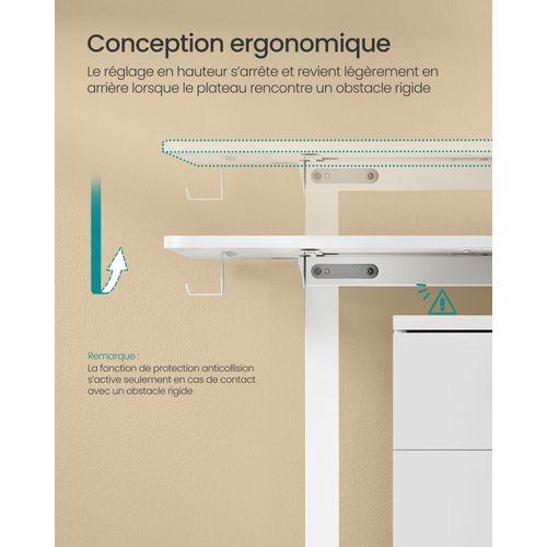 Bureau Électrique Assis-debout Bureau Réglable En Hauteur 60 X 120 X (72-120) Cm 4 Ha
