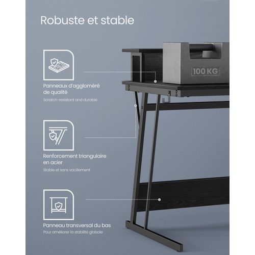 Bureau Gaming Avec LED Et Multiprise Table Gamer Bureau Informatique Avec Rehausseur