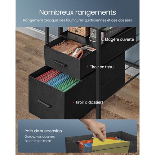 Bureau Gaming Avec Lumières LED Et Multiprise 55 X 135 X 90 Cm Bureau Informatique Av