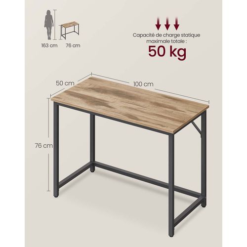 Bureau Table Poste De Travail Petite Taille 100 X 50 X 75 Cm Pour Bureau Salon Chambr