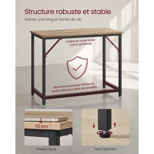 Bureau Table Poste De Travail Petite Taille 100 X 50 X 75 Cm Pour Bureau Salon Chambr