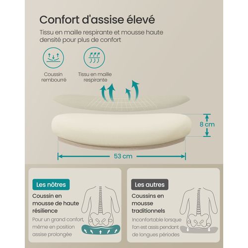 Chaise Bureau Ergonomique En Toile Fauteuil Support Lombaire Rembourré Mécanisme