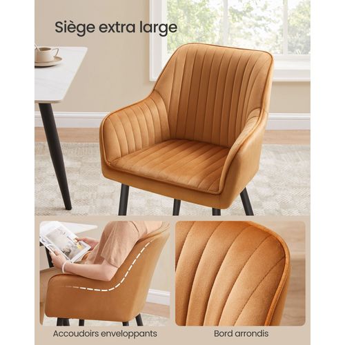 Chaise De Salle à Manger Fauteuil Siège Rembourrée Avec Accoudoirs