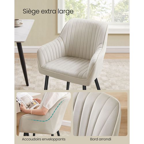 Chaise De Salle à Manger Fauteuil Siège Rembourrée Avec Accoudoirs