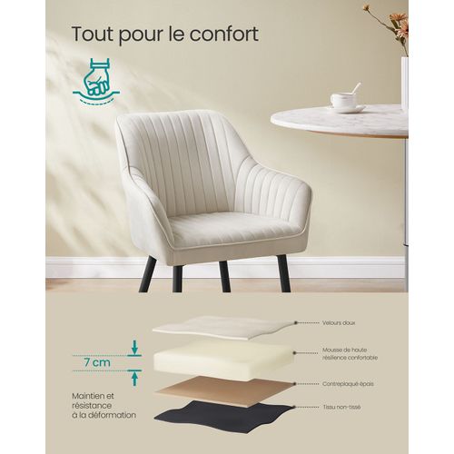 Chaise De Salle à Manger Fauteuil Siège Rembourrée Avec Accoudoirs