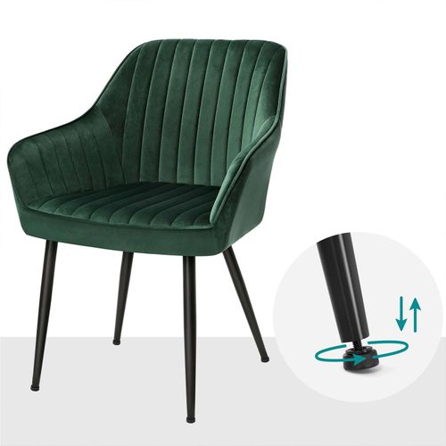 Lot de 2 Chaises De Salle à Manger Fauteuil Siège Rembourrée Avec Accoudoirs