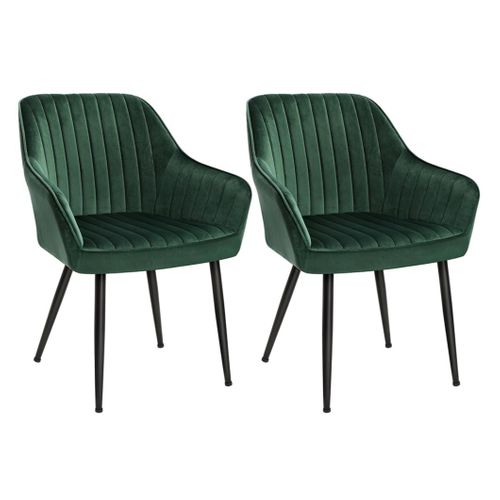 Lot de 2 Chaises De Salle à Manger Fauteuil Siège Rembourrée Avec Accoudoirs