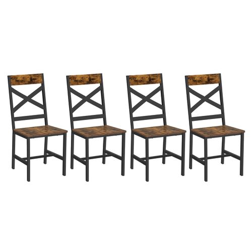 Chaises De Salle à Manger Lot De 4 Sièges De Cuisine Cadre En Acier Ergonomique Style