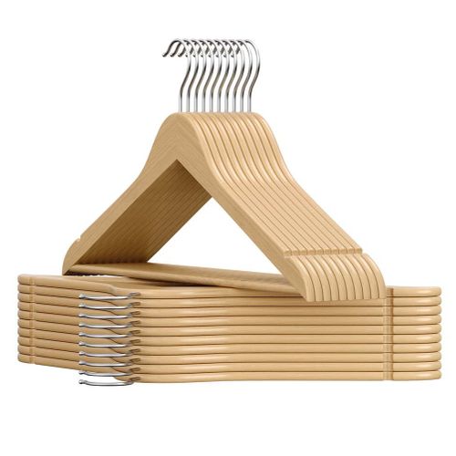 Cintres En Bois Lot De 30 Fins Avec Encoches Porte-pantalons Crochet Pivotant à 360°