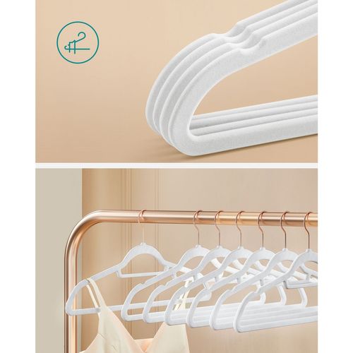 Cintres En Velours Lot De 30 Antidérapants Avec Crochets Rose Gold Pivotants Longueur