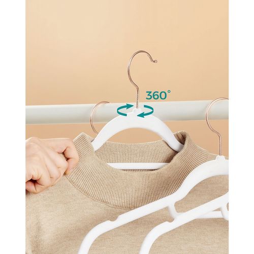 Cintres En Velours Lot De 30 Antidérapants Avec Crochets Rose Gold Pivotants Longueur
