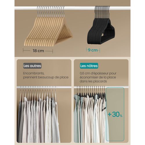 Cintres En Velours Lot De 50 Antidérapants Avec Crochets Pivotants Longueur 45 Cm P