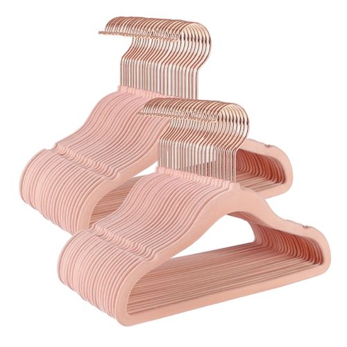 Cintres Enfants Lot De 50 En Velours Avec Crochets Rose Gold Antiglisse Modèle Enfant
