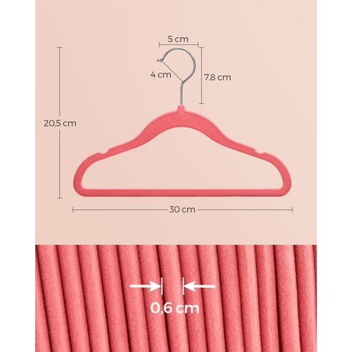 Cintres Enfants Lot De 50 En Velours Avec Crochets Rose Gold Antiglisse Modèle Enfant