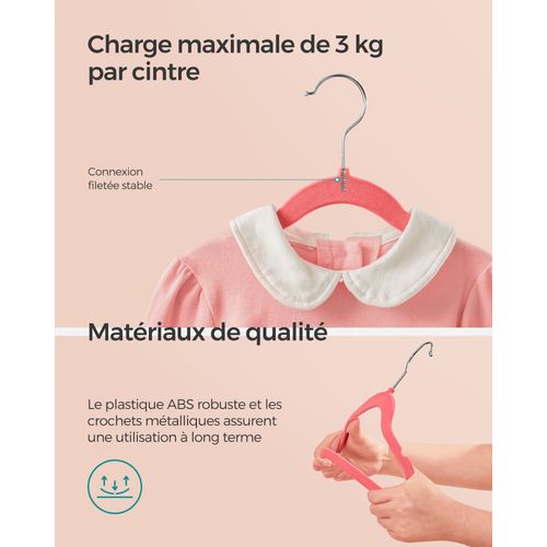 Cintres Enfants Lot De 50 En Velours Avec Crochets Rose Gold Antiglisse Modèle Enfant