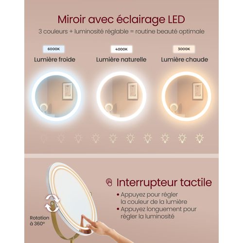 Coiffeuse Avec Miroir Pivotant Et Tabouret Miroir Coiffeuse Avec Éclairage Et Multipr