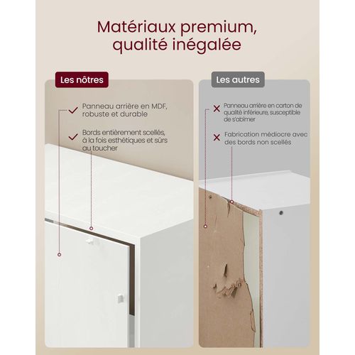 Bibliothèque Étagère Haute Sur 6 Niveaux Avec Porte Meuble De Rangement Ouvert 24 X 6