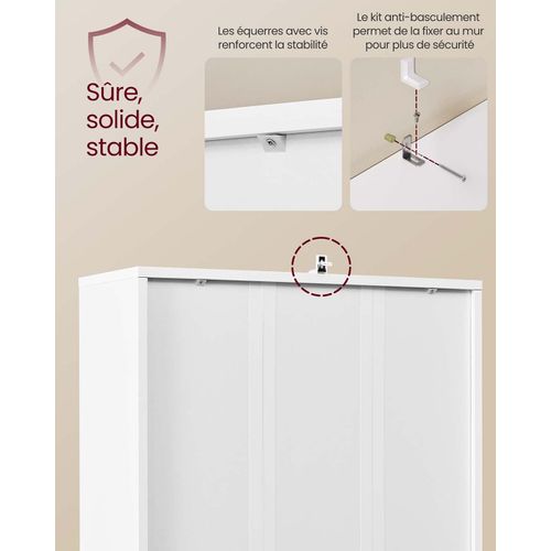 Bibliothèque Étagère Haute Sur 6 Niveaux Avec Porte Meuble De Rangement Ouvert 24 X 6