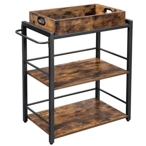 Desserte De Style Industriel Chariot De Cuisineavec Plateau Amovible Avec Pieds Régla