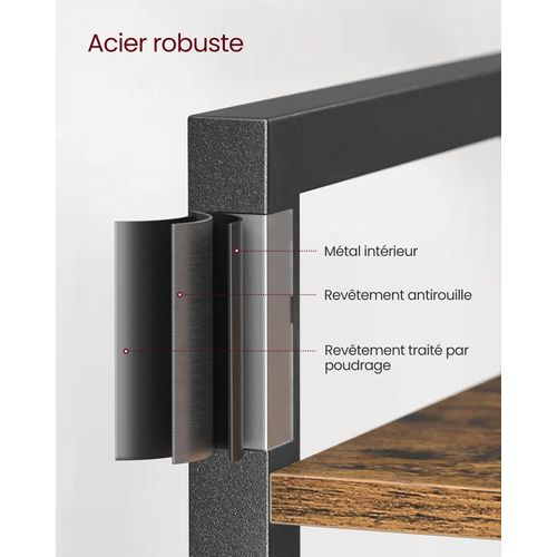 Étagère à 6 Niveaux Bibliothèque Avec Cadre En Acier Pour Salon Bureau Entrée Style I