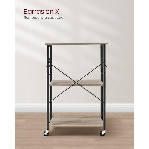 Étagère De Cuisine Desserte Chariot De Service à 3 Niveaux Oour Four à Micro-ondes