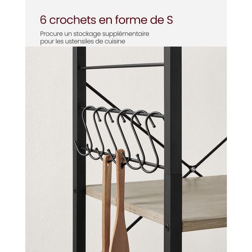 Étagère De Cuisine Desserte Chariot De Service à 3 Niveaux Oour Four à Micro-ondes