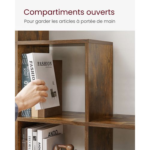 Étagère Escalier 129,5 X 29 X 129,5 Cm Meuble De Rangement 6 Compartiments Pour Bibli