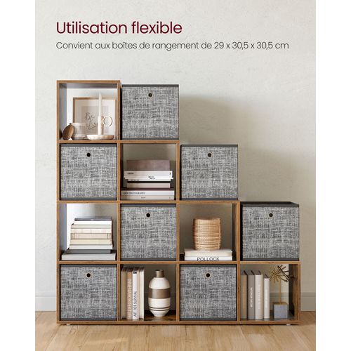 Étagère Escalier 129,5 X 29 X 129,5 Cm Meuble De Rangement 6 Compartiments Pour Bibli