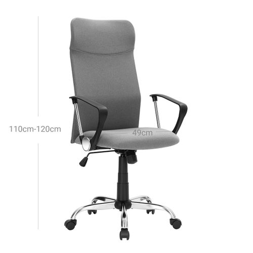 Fauteuil De Bureau Chaise Ergonomique Siège Rembourré Pivotant En Tissu Hauteur