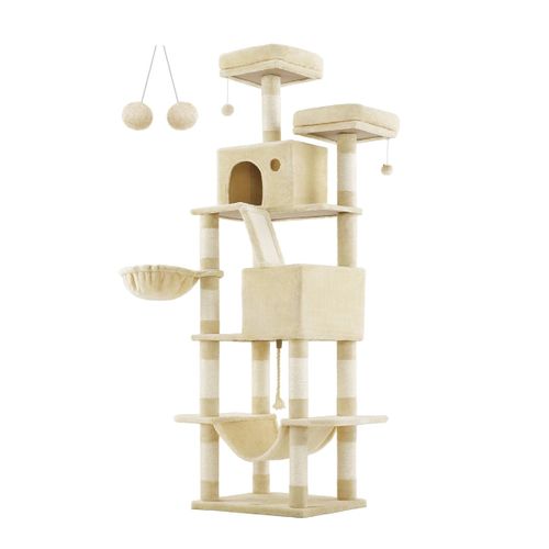 Arbre à Chat Grand Tour De Jeu 60 X 50 X 206 Cm Beige 12_0005988
