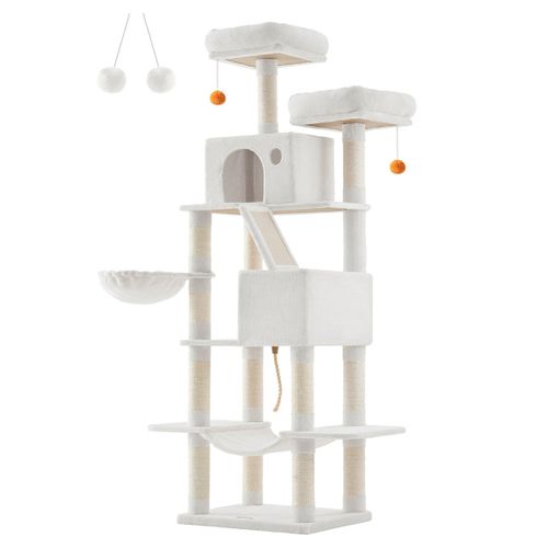 Grand Arbre à Chat Tour De Jeu 206 Cm Gris Clair 12_0005990