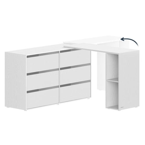 Coiffeuse Assemblage Rapide 39 X 120 X 72 Cm Commode Meuble De Rangement Avec Étagère