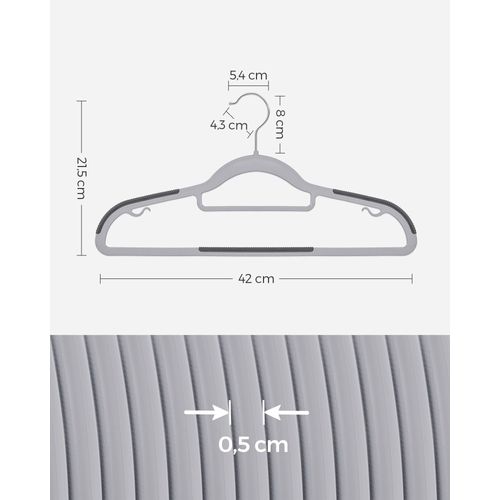 Lot De 50 Cintres Cintres Robustes En Plastique Antidérapant Gain De Place Épaisseur