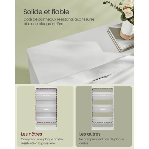 Meuble à Chaussures 3 Portes Battantes Étagère à Chaussures Compartiment Ouvert Sépar