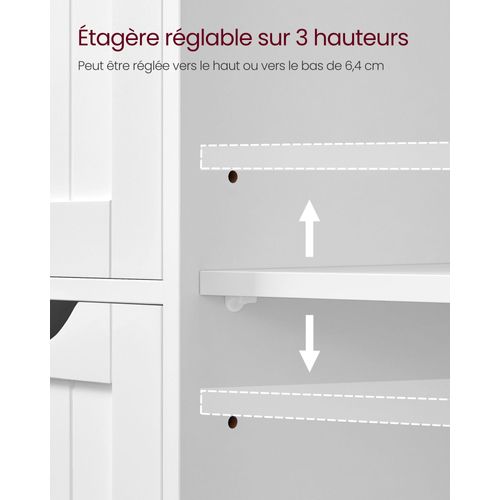 Meuble De Salle De Bain Sur Pied 55 X 30 X 81 Cm Meuble De Rangement Avec 4 Tiroirs