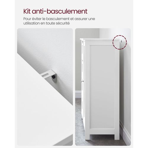 Meuble De Salle De Bain Sur Pied 55 X 30 X 81 Cm Meuble De Rangement Avec 4 Tiroirs