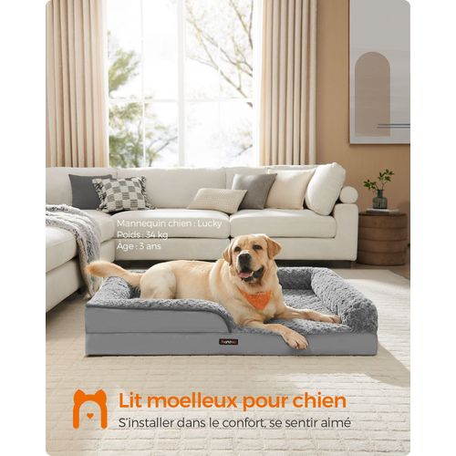 Panier Pour Chien Lit Pour Animal Orthopédique Mousse Alvéolée Bords Surélevés Rembou
