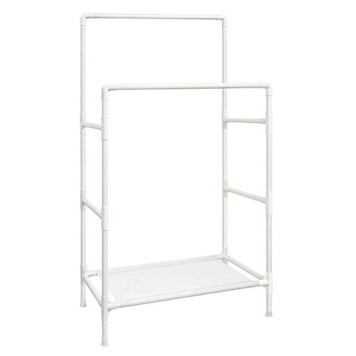 Portant à Vêtements Double Barre Portemanteau Penderie Organisateur En Métal