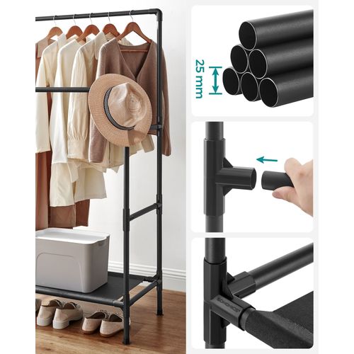 Portant à Vêtements Double Barre Portemanteau Penderie Organisateur En Métal