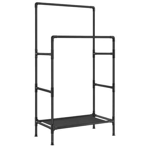 Portant à Vêtements Double Barre Portemanteau Penderie Organisateur En Métal