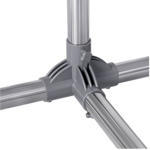 Portant Penderie à Vêtement Sur Roulettes Gris Hauteur: 113-198cm Tube En Fer Revêtu