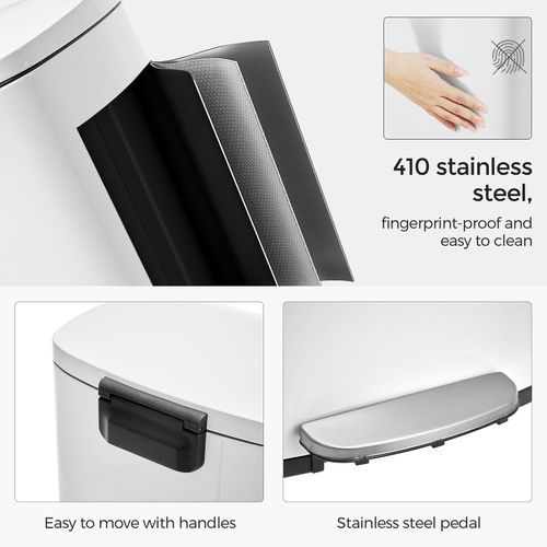 Poubelle De Cuisine 50 Litres à Pédale 42,5 X 31,8 X 65,7 Cm Avec Seau Intérieur En P