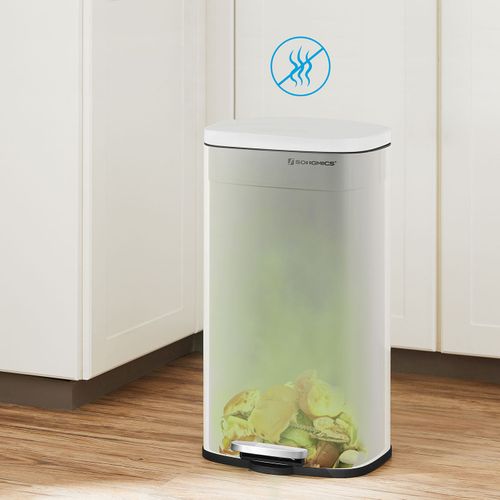 Poubelle De Cuisine 50 Litres à Pédale 42,5 X 31,8 X 65,7 Cm Avec Seau Intérieur En P